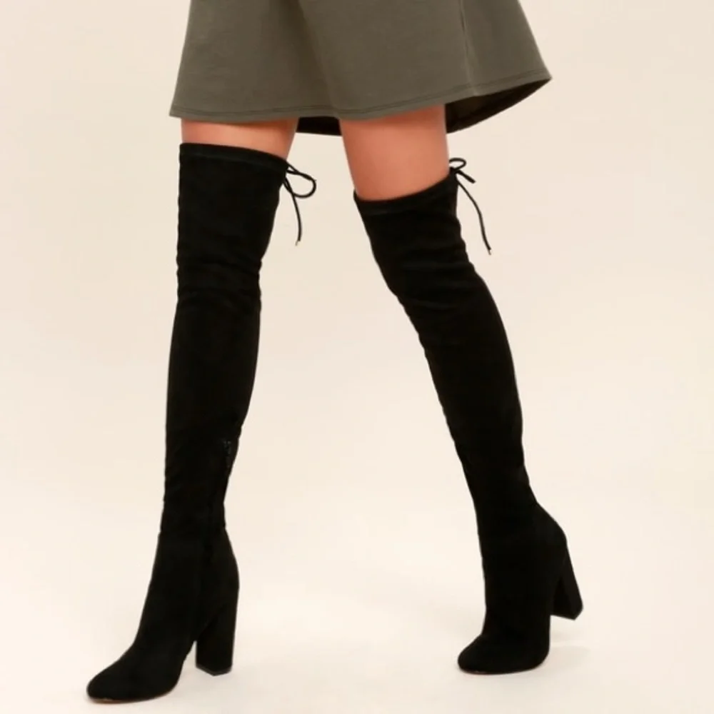 Lulu's Black Thigh High Boots - Size 6